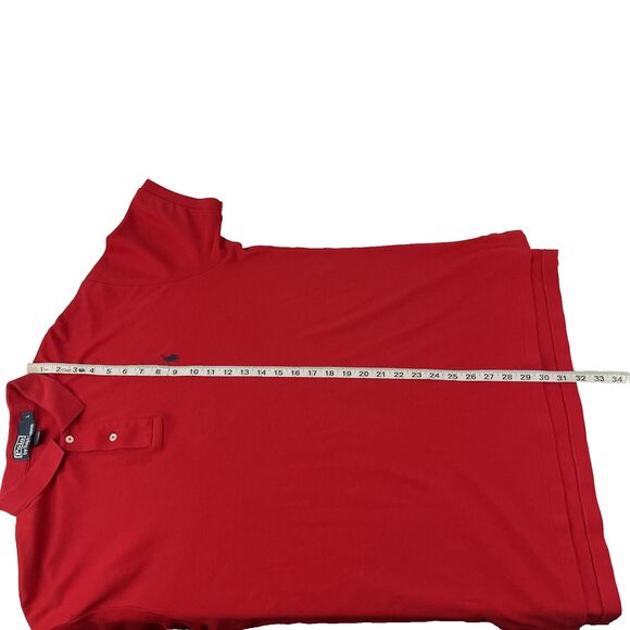 Mens Polo Ralph Lauren Short Sleeve Polo Shirt Sz L Red Blue Pony - Picture 4 of 6